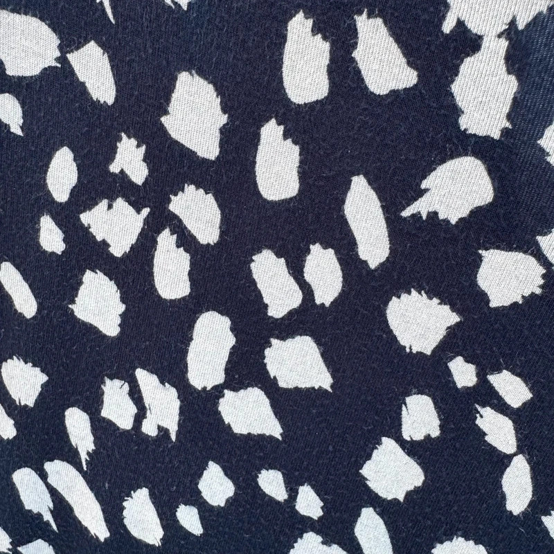 ICHI Lisa Jumpsuit Size L Navy Cream Abstract Print Viscose Tie Waist Scandi - Image 3