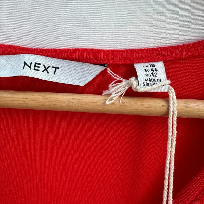 Next Twist-Front V-Neck Top | Bright Orange | Short Sleeve | BNWT | UK 16 - Image 3