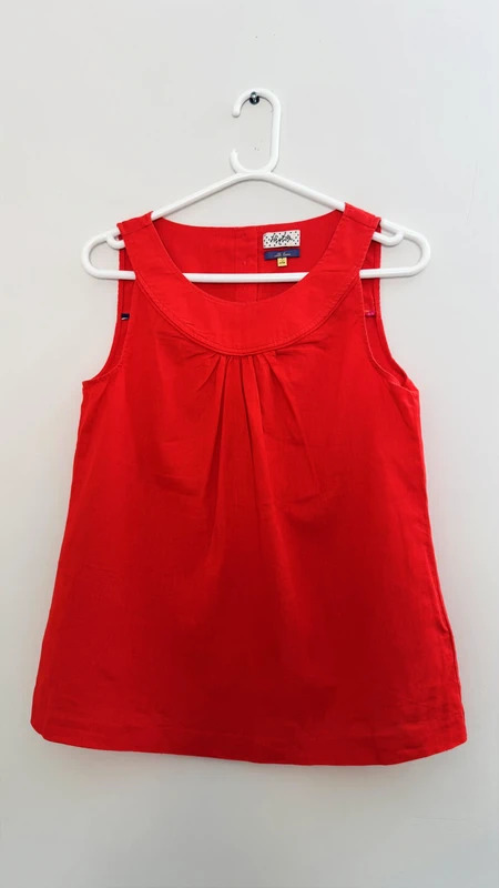 Heyton Coral Linen Cotton Sleeveless Top UK 10 Pleated Button Back