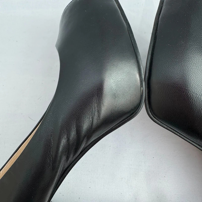 Nine West Camya Black Leather Peep Toe Platform Heels UK 4 Wide Fit - Image 12