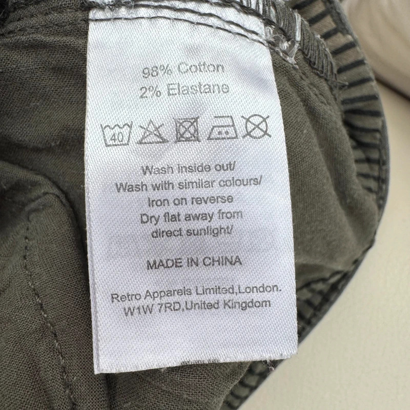 Love Jeans Khaki Green Chino Bermuda Shorts UK 10 Stretch Cotton Turn Up - Image 11