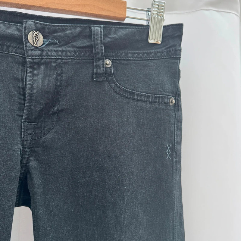 Genetic Denim Black Stretch Skinny Jeans Size 25 UK 6 Charcoal Designer Denim Y2K - Image 2