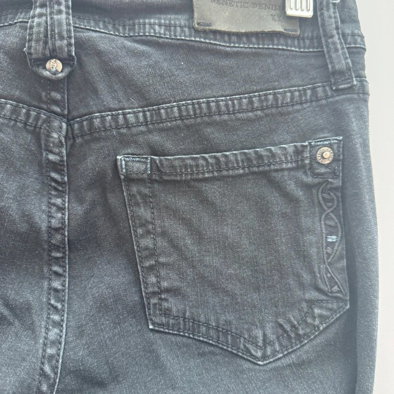 Genetic Denim Black Stretch Skinny Jeans Size 25 UK 6 Charcoal Designer Denim Y2K - Image 6