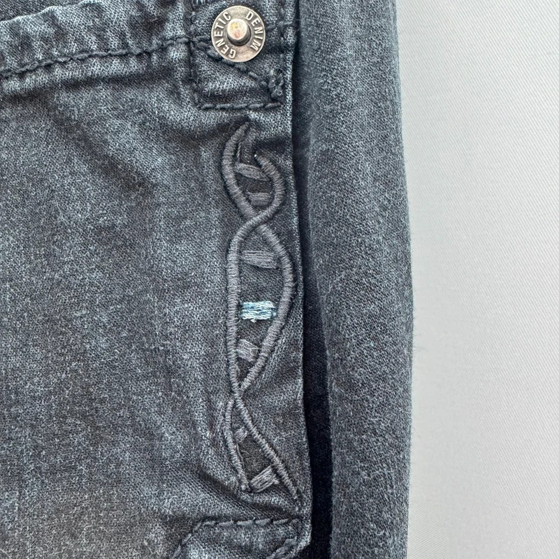 Genetic Denim Black Stretch Skinny Jeans Size 25 UK 6 Charcoal Designer Denim Y2K - Image 7