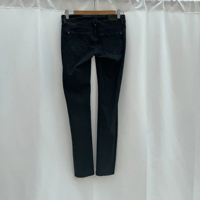 Genetic Denim Black Stretch Skinny Jeans Size 25 UK 6 Charcoal Designer Denim Y2K - Image 10