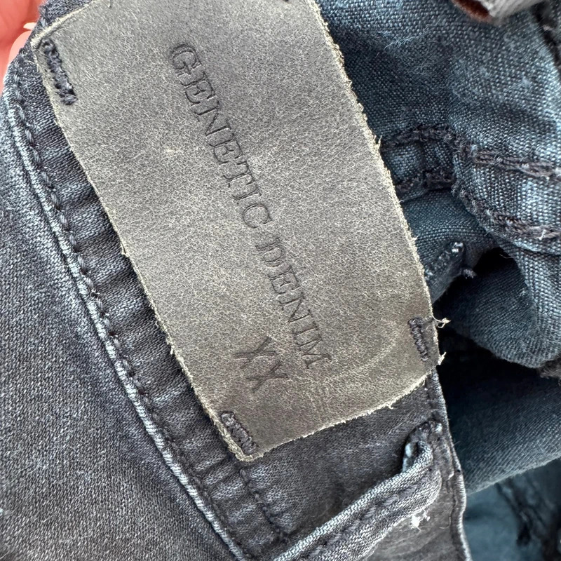 Genetic Denim Black Stretch Skinny Jeans Size 25 UK 6 Charcoal Designer Denim Y2K - Image 13