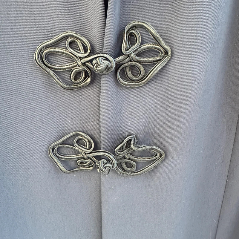 Godske Danish Design Navy Longline Blazer Frog Closure Vintage UK 18 - Image 2
