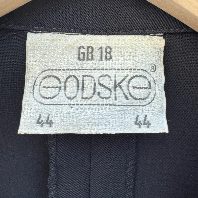 Godske Danish Design Navy Longline Blazer Frog Closure Vintage UK 18 - Image 3