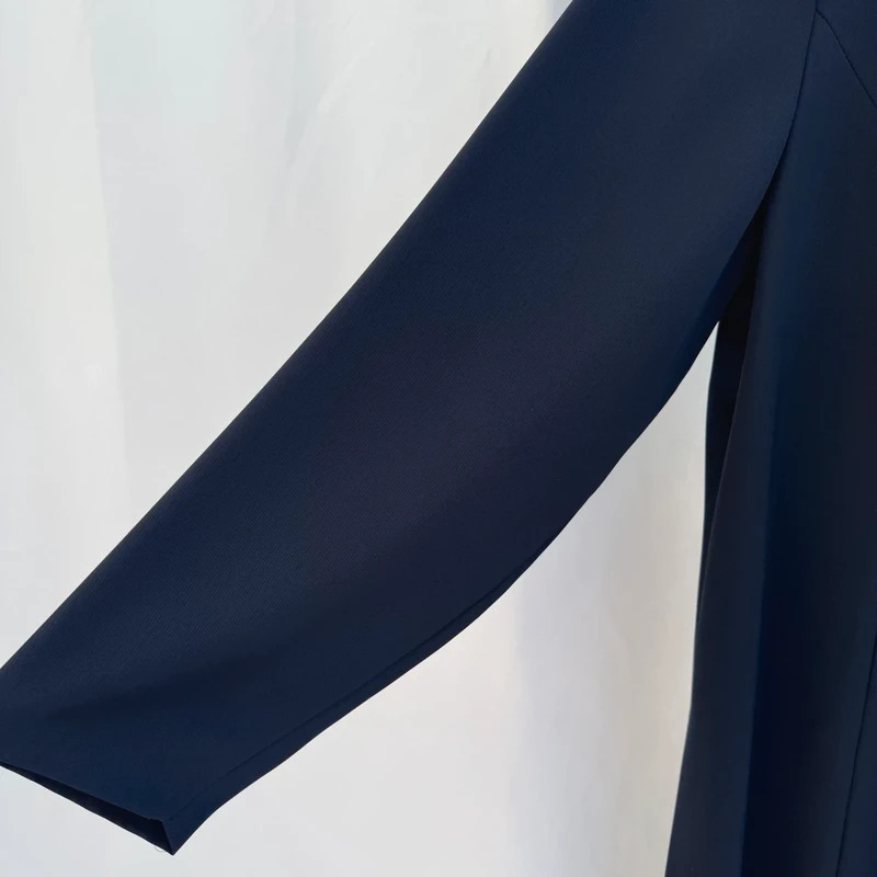 Godske Danish Design Navy Longline Blazer Frog Closure Vintage UK 18 - Image 5