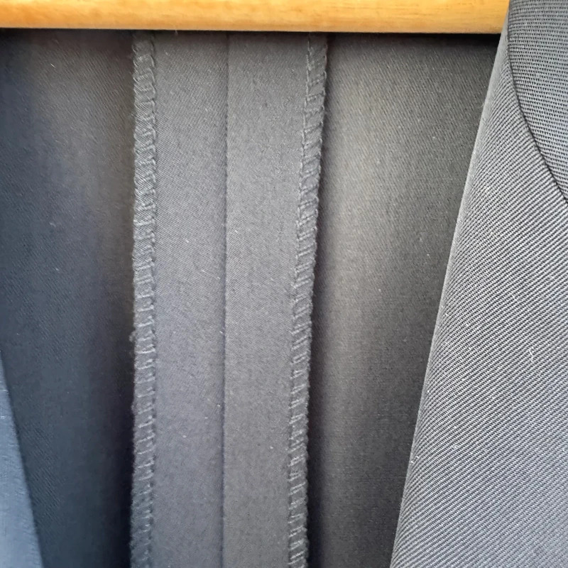 Godske Danish Design Navy Longline Blazer Frog Closure Vintage UK 18 - Image 9