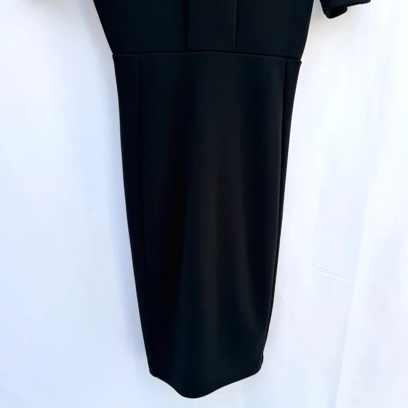 H&M Black Structured Pencil Midi Dress Size EUR 38 / UK 10 - Image 3
