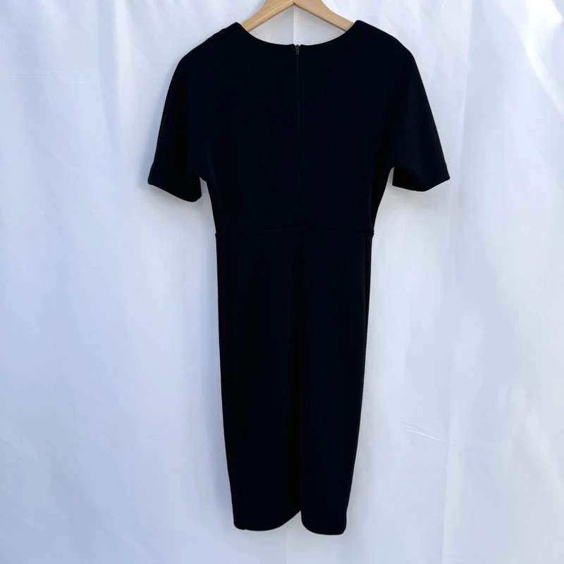 H&M Black Structured Pencil Midi Dress Size EUR 38 / UK 10 - Image 4