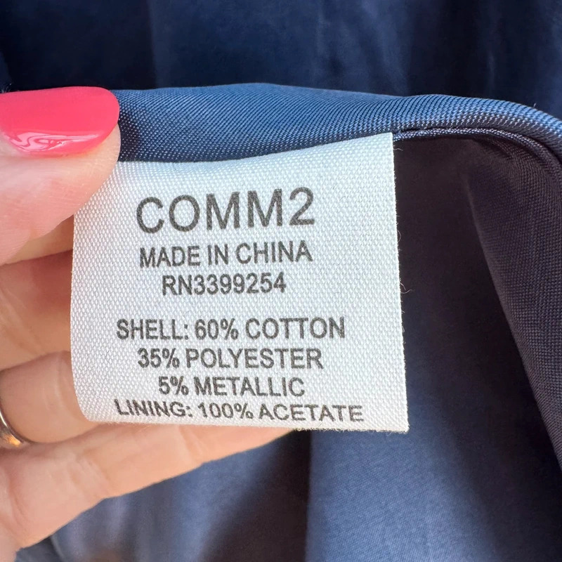 Toast Navy Shimmer Sheen Midi Dress Coat UK 12 Button Front Pleated Skirt Lined - Image 11