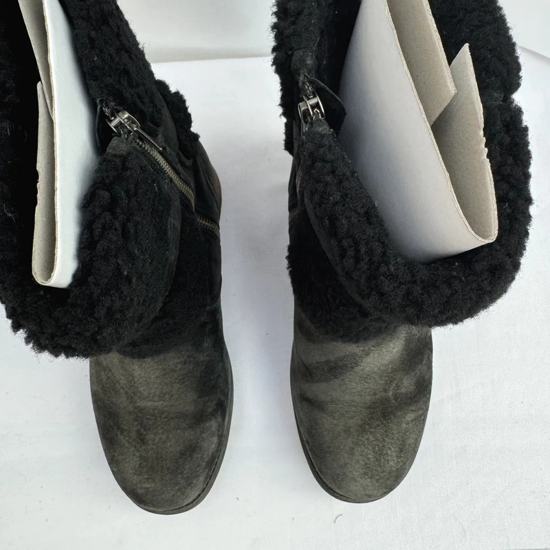 UGG Blayre III Black Suede Shearling Cuff Ankle Boots UK 5 EU 38 Boxed - Image 5