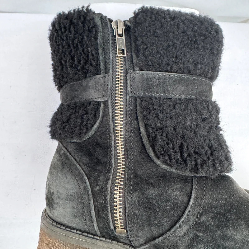 UGG Blayre III Black Suede Shearling Cuff Ankle Boots UK 5 EU 38 Boxed - Image 8