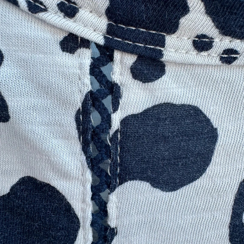 Next Navy & White Paisley Print Flutter Sleeve Cotton Top UK 16 - Image 4