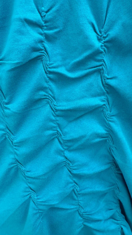 Esprit Vest Top UK M Turquoise Blue Sleeveless Ruffle Neck Gathered Front Cotton Modal - Image 4