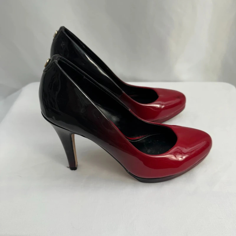 Moda in Pelle Ombré Red-Black Patent Heels EU 39 UK 6 Platform Stiletto + Spare Heels - Image 8
