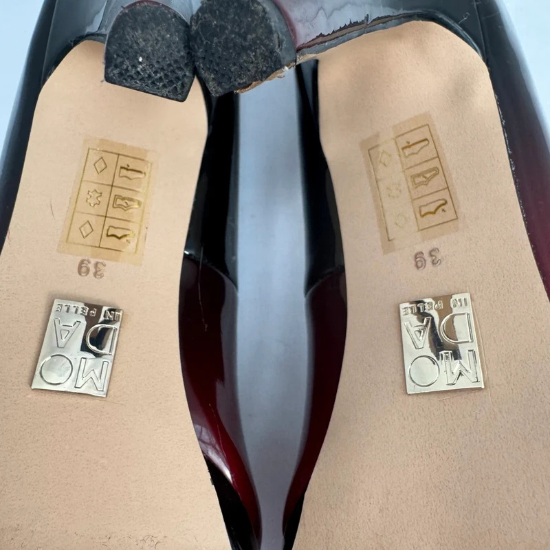Moda in Pelle Ombré Red-Black Patent Heels EU 39 UK 6 Platform Stiletto + Spare Heels - Image 13