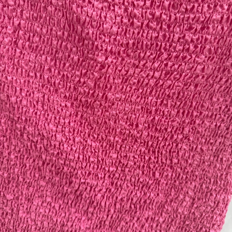 Zara Pink Smocked Mini Dress UK 10 12 Puff Sleeve Square Neck Ruffle Hem BNWT - Image 3