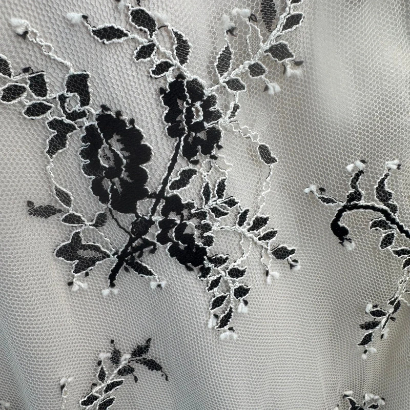 French Connection Dress UK 12 Cream Black Floral Lace Pencil Midi Occasion Wedding - Image 4