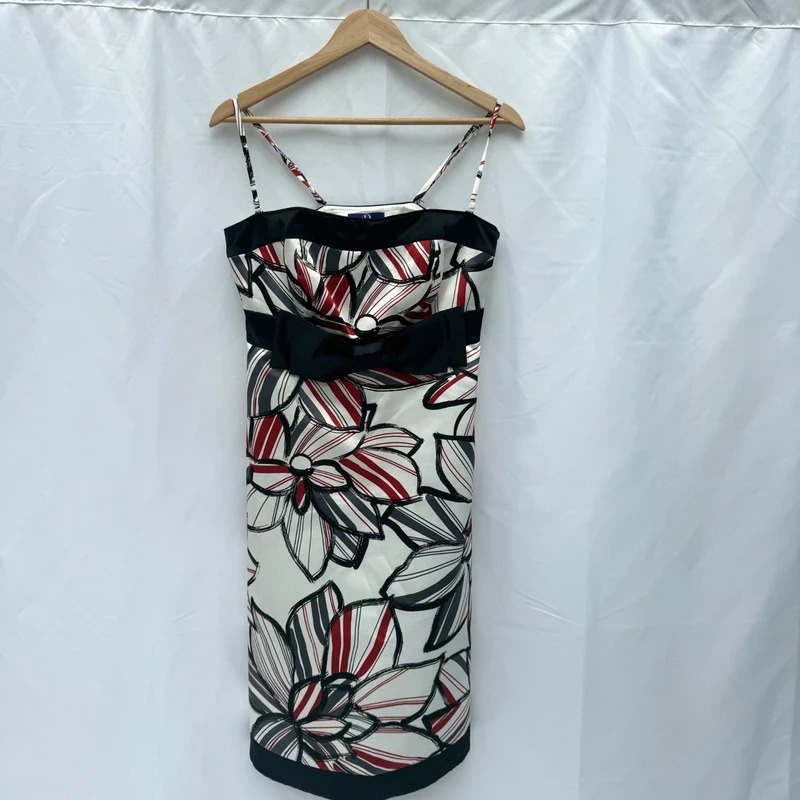 Designers at Debenhams Strappy Midi Dress UK 12 Red Black Floral Bow