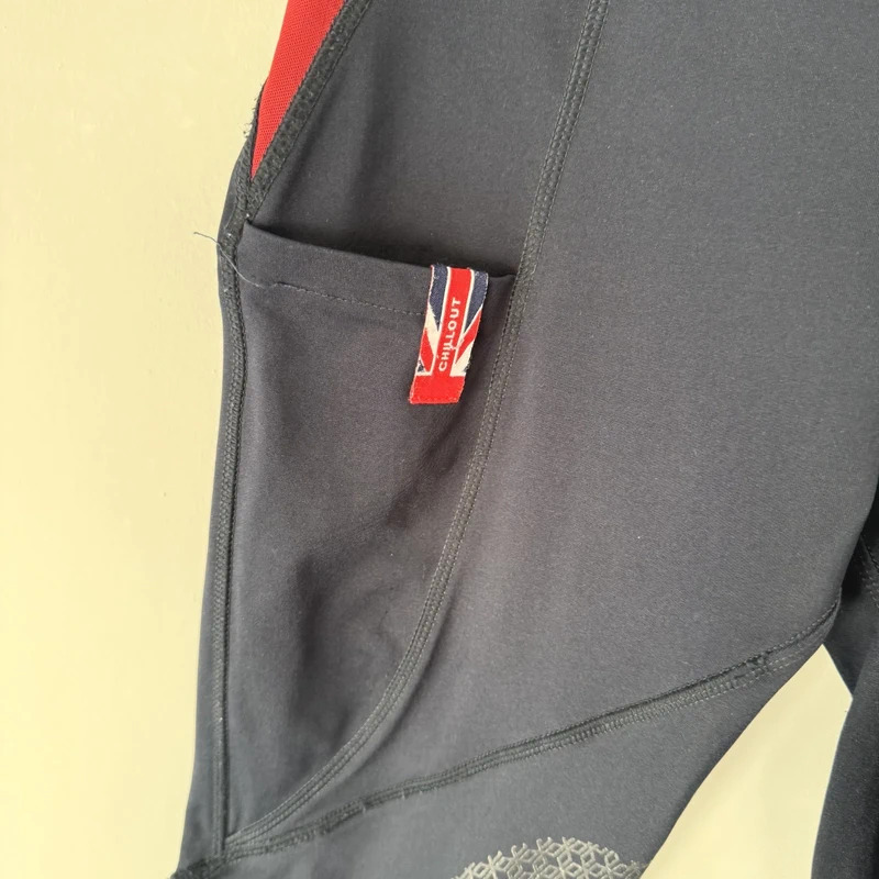 Chillout Horsewear Navy Red Riding Tights Silicone Knee Grip XL Phone Pocket - Image 3