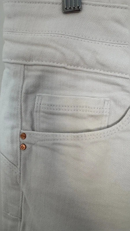 Next Lift Slim & Shape White High Rise Slim Jeans UK 16R Stretch Denim - Image 3