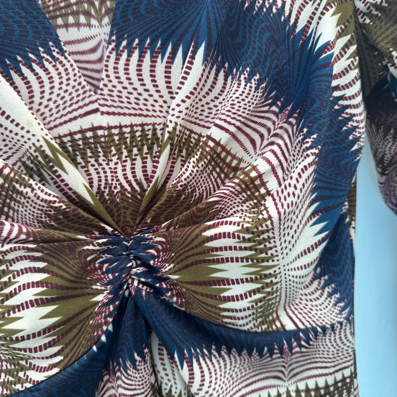 Ilse Jacobsen Crezia Midi Dress Size M UK 12 Geo Print Ruched Front RRP £110 - Image 2