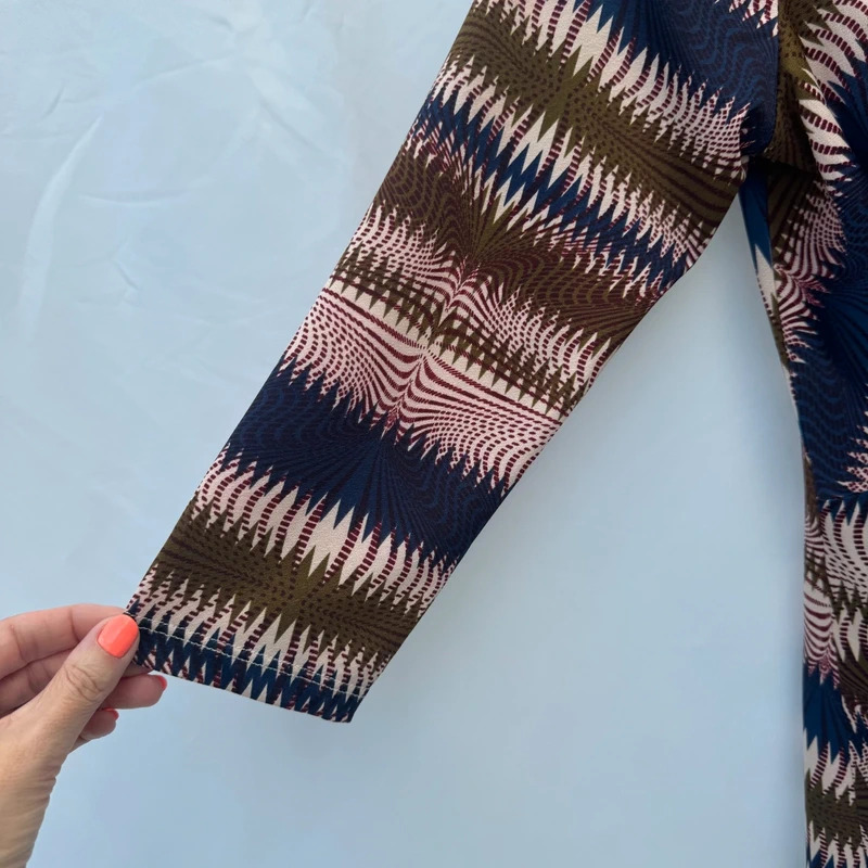 Ilse Jacobsen Crezia Midi Dress Size M UK 12 Geo Print Ruched Front RRP £110 - Image 4