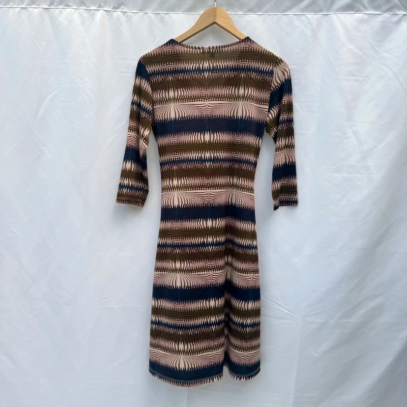 Ilse Jacobsen Crezia Midi Dress Size M UK 12 Geo Print Ruched Front RRP £110 - Image 6