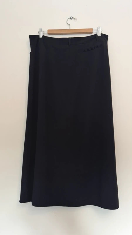 Jigsaw Black Wool Blend A-Line Midi Skirt UK 14 Smart Office Front Split - Image 2