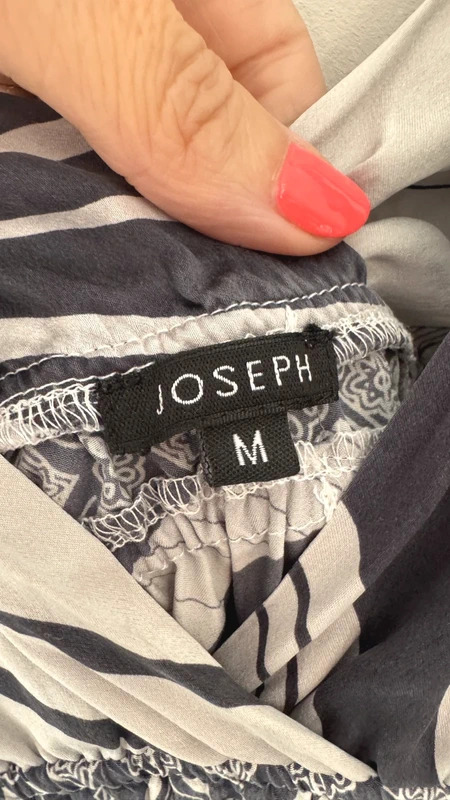 Joseph 100% Silk Printed Cami Top Grey Navy Strappy Boho Luxury UK 12 14 - Image 5