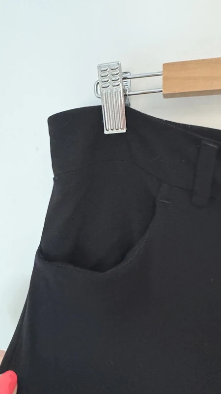 Jigsaw Black Wool Blend A-Line Midi Skirt UK 14 Smart Office Front Split - Image 3