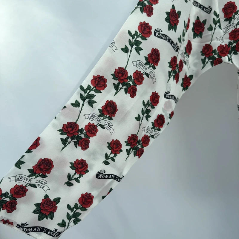 Sandro Paris 100% Silk Rose Print Blouse Size 1 / UK 8–10 Tie Neck “Woman’s Love” - Image 5