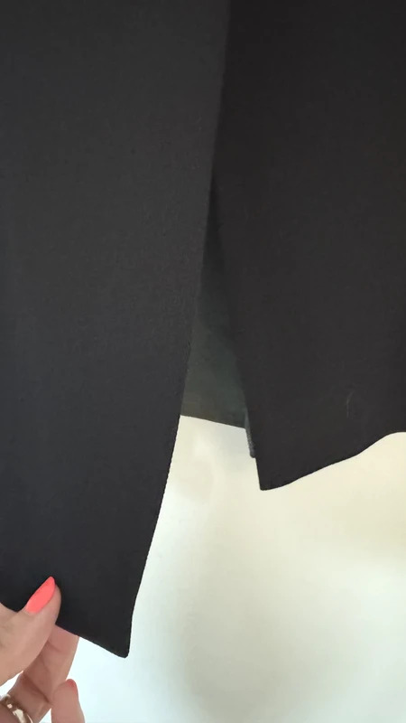 Jigsaw Black Wool Blend A-Line Midi Skirt UK 14 Smart Office Front Split - Image 5