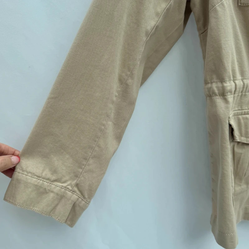 Damart Beige Utility Safari Field Jacket Size UK 14 Cotton-Blend - Image 5