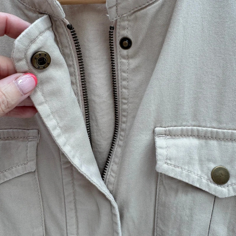 Damart Beige Utility Safari Field Jacket Size UK 14 Cotton-Blend - Image 7