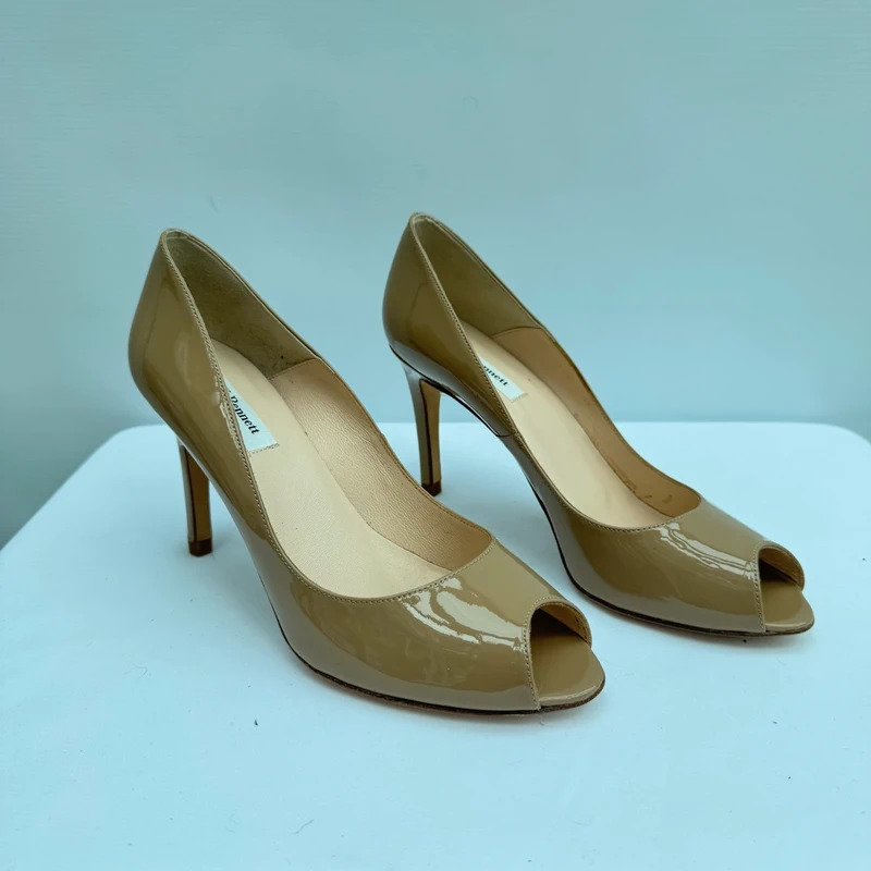 L.K.Bennett Scruple Nude Patent Peep-Toe Heels UK 6 EU 39 BNWT rrp £165