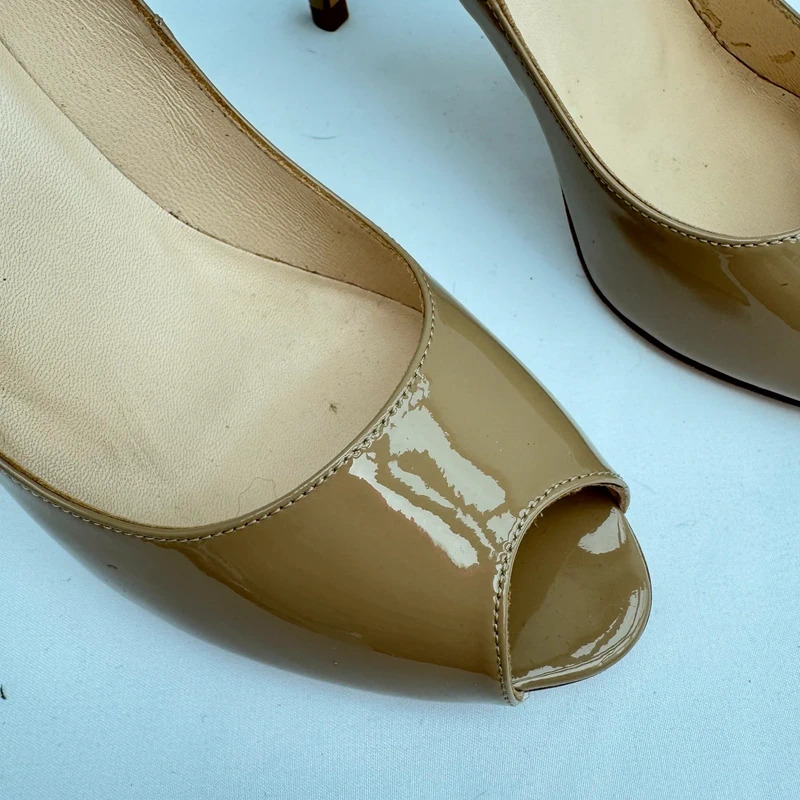L.K.Bennett Scruple Nude Patent Peep-Toe Heels UK 6 EU 39 BNWT rrp £165 - Image 2