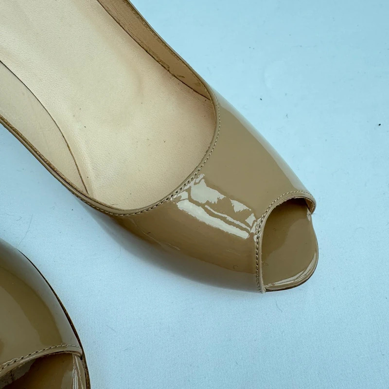 L.K.Bennett Scruple Nude Patent Peep-Toe Heels UK 6 EU 39 BNWT rrp £165 - Image 3