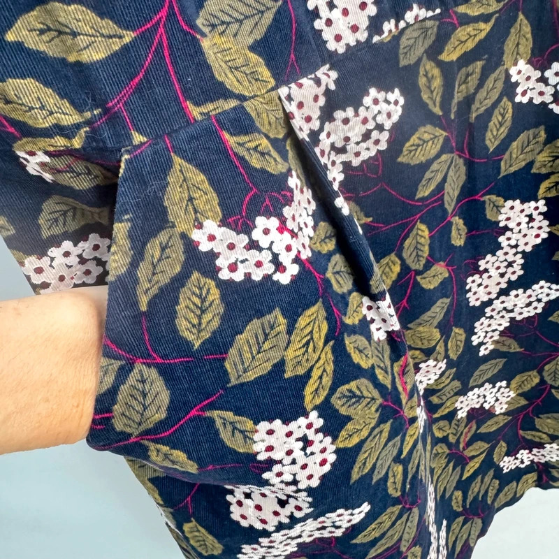 Seasalt Cornwall High Key Needlecord Dress UK 12 Navy Floral Pockets Lined - Image 5