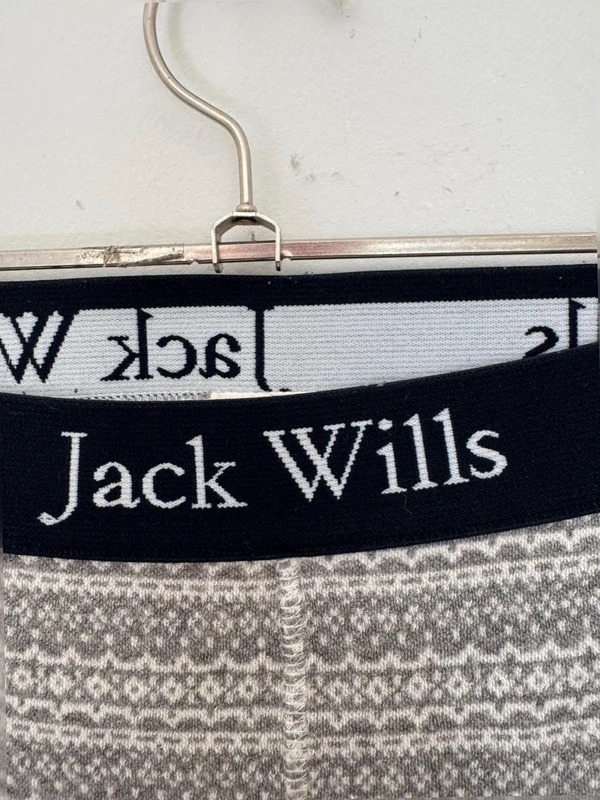 Jack Wills Fair Grey Isle Pattern Leggings Thermal Lounge Pants UK 10 - Image 2