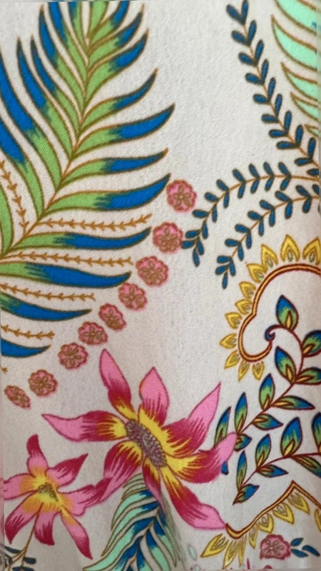 Avon Pink Tropical Floral Paisley Shirred Waist Midi Dress Maxi UK 14-16 - Image 4