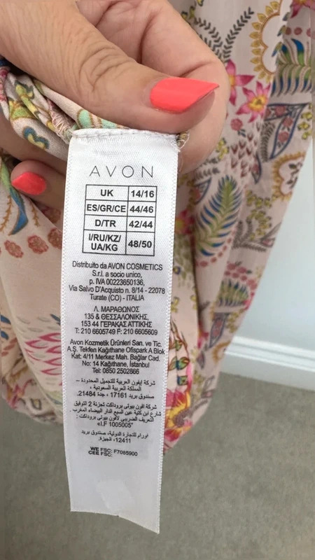 Avon Pink Tropical Floral Paisley Shirred Waist Midi Dress Maxi UK 14-16 - Image 8
