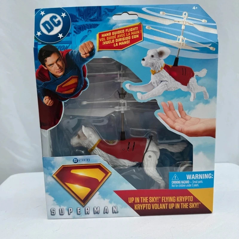 DC Superman Up In The Sky! Flying Krypto Hand Guided Flight Toy USB Rechargeable New Sealed