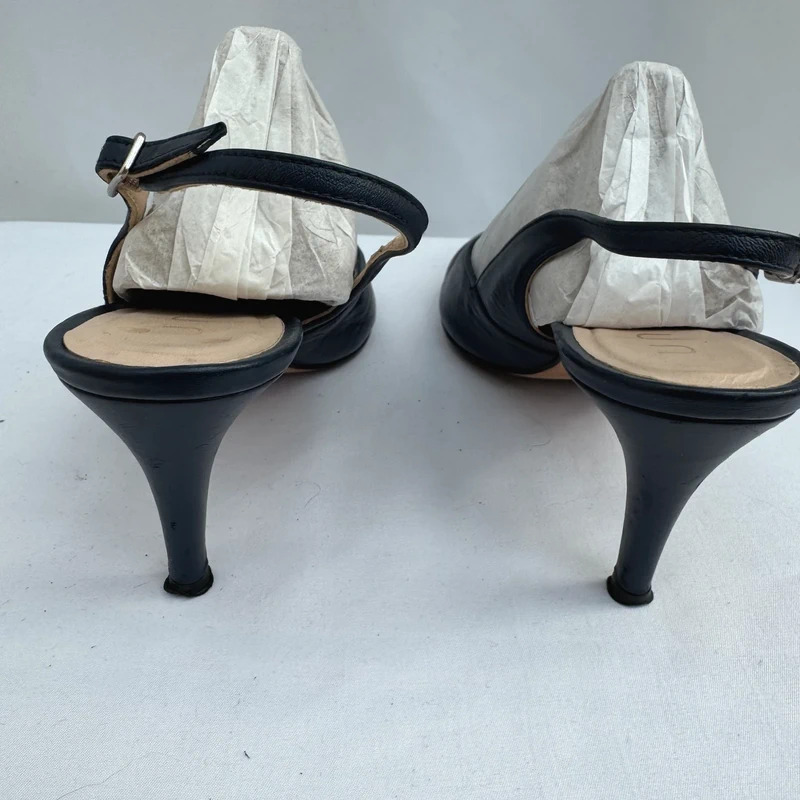 Unisa Black Leather Slingback Heels Size EU 40 / UK 7 Made in Spain - Image 3