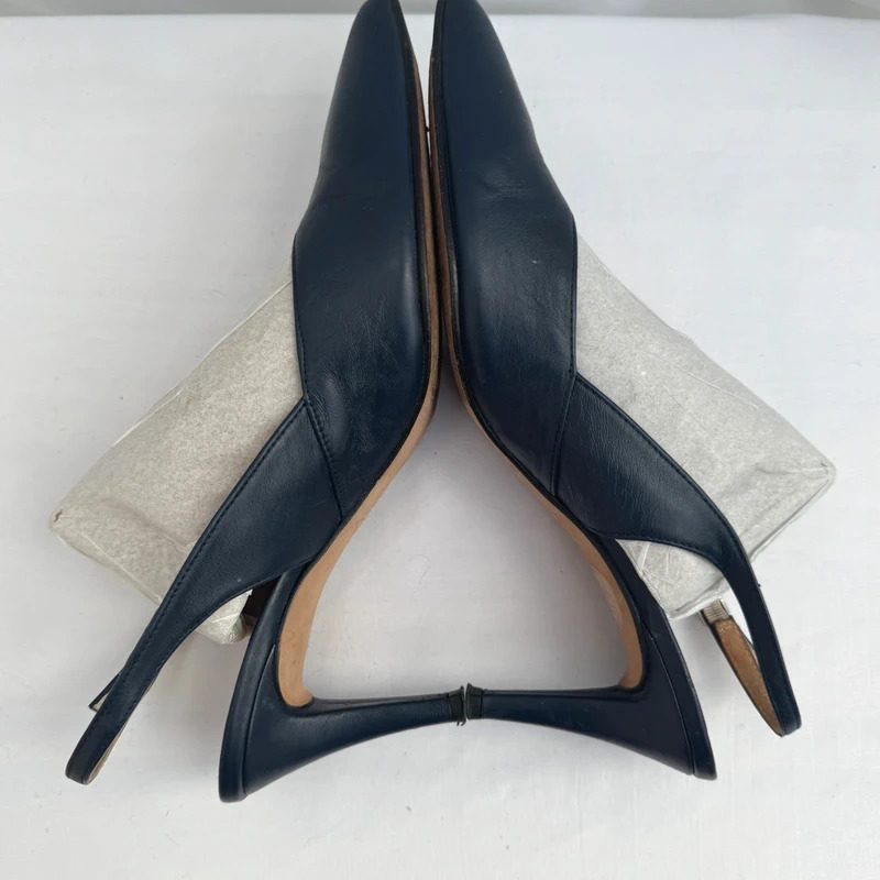 Unisa Black Leather Slingback Heels Size EU 40 / UK 7 Made in Spain - Image 6
