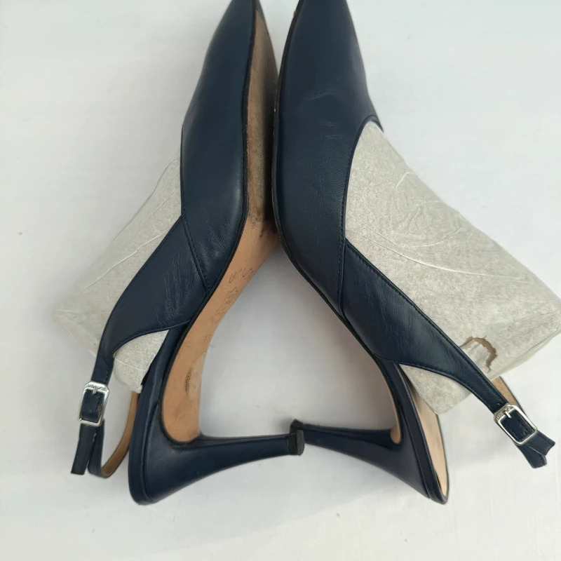 Unisa Black Leather Slingback Heels Size EU 40 / UK 7 Made in Spain - Image 8