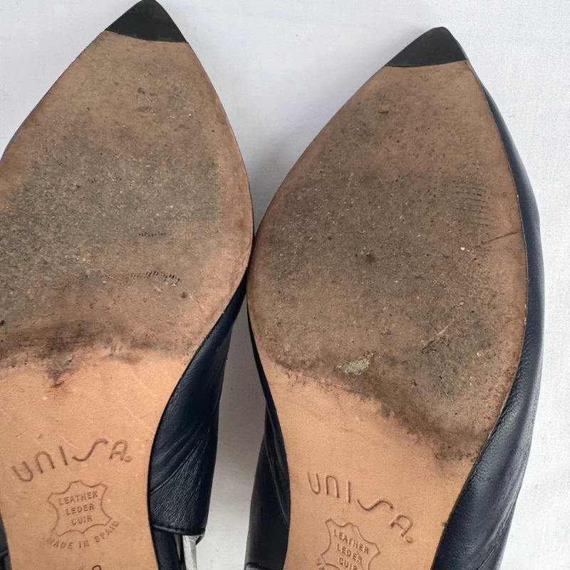 Unisa Black Leather Slingback Heels Size EU 40 / UK 7 Made in Spain - Image 14